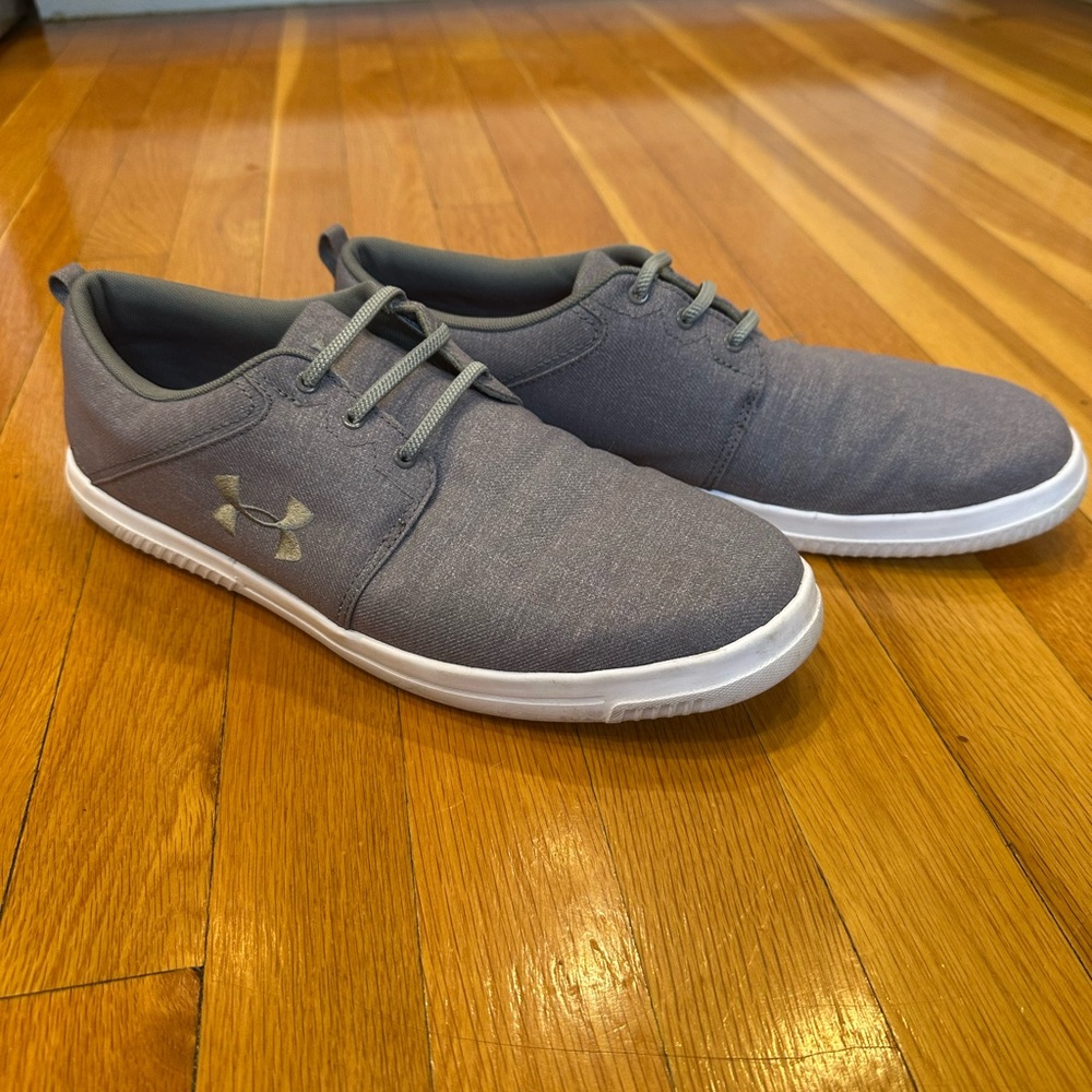 Under Armour Men's Gray Low-Top Canvas Slip On Sneakers | Size 12